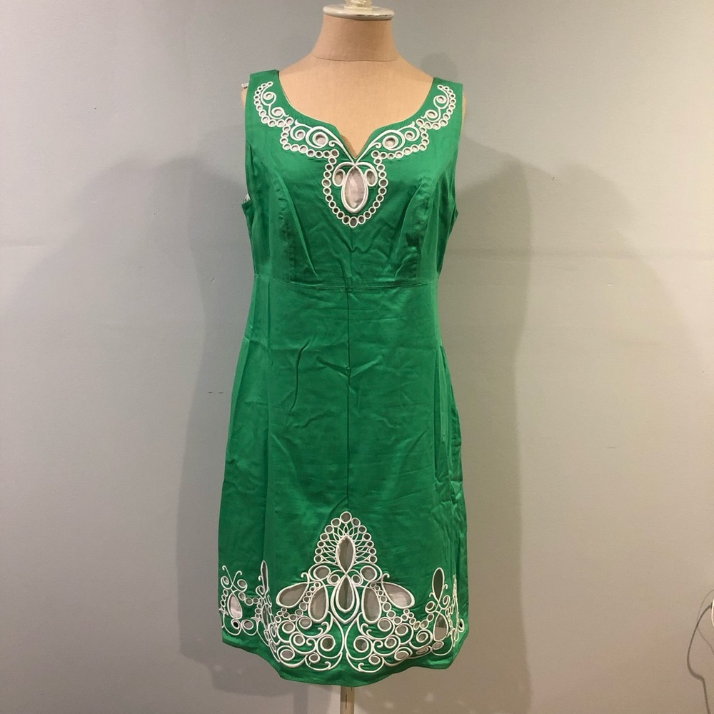 Lilly Pulitzer Green Embroidered Dolly Shift Dress